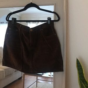 BOOHOO BROWN CORDUROY SKIRT